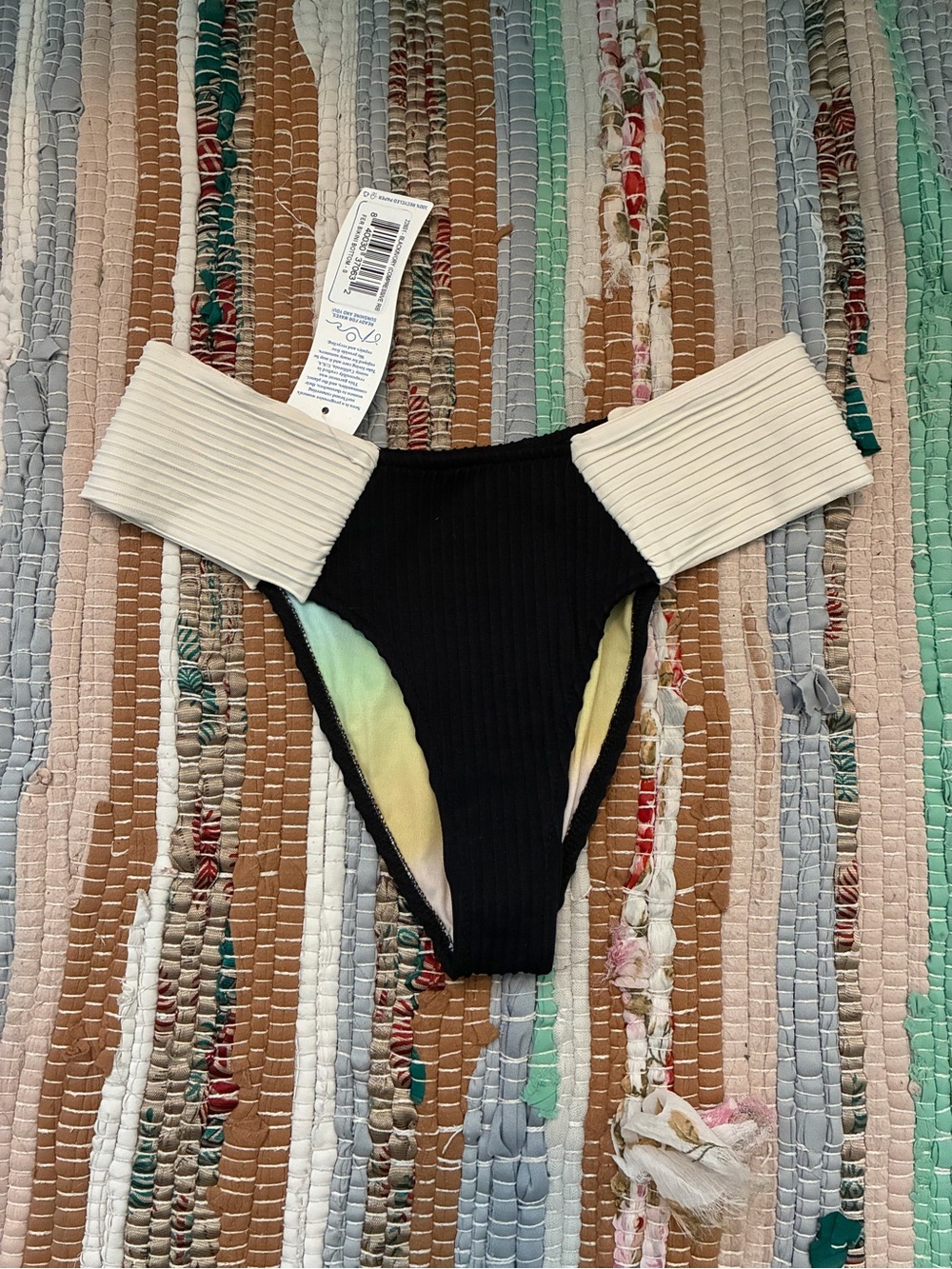 Seea Black & Cream Ribbed Colorblock Bottom - Picture 3 of 6